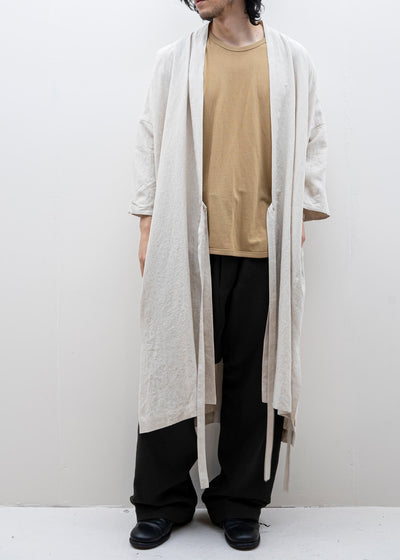 JAN-JAN VAN ESSCHE / "KIMONO#8" NATURAL MELE LI/SE SHIRTING