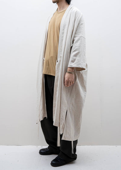 JAN-JAN VAN ESSCHE / "KIMONO#8" NATURAL MELE LI/SE SHIRTING