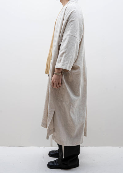 JAN-JAN VAN ESSCHE / "KIMONO#8" NATURAL MELE LI/SE SHIRTING