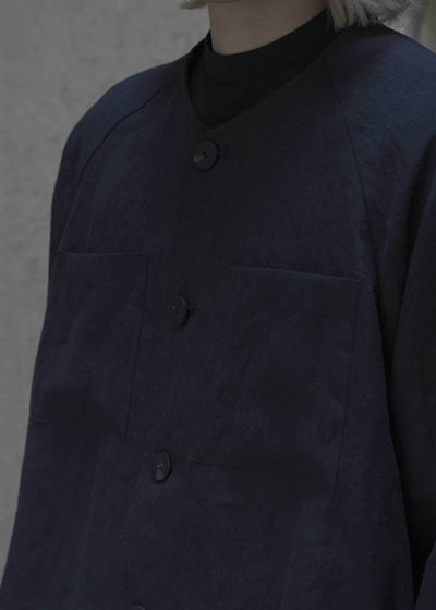 ZIIIN "GOKUH" RAGLAN SLEEVE SHORT BLOUSON / BLACK