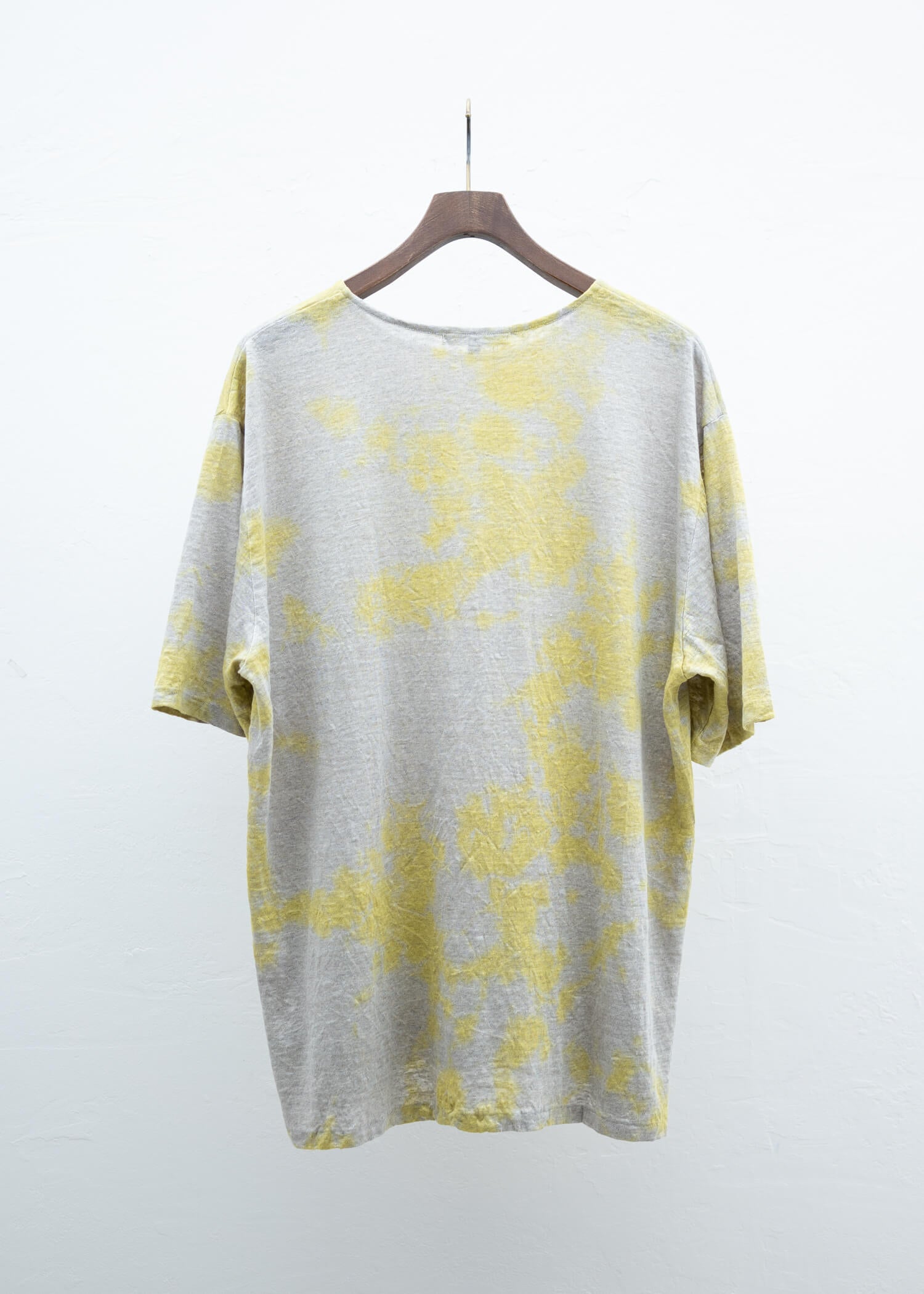 SUZUSAN Linen Jersey Short Sleeve T-Shirt Yellow / Grége