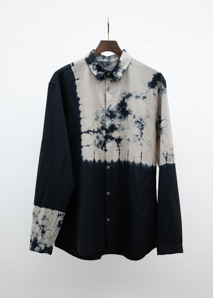 SUZUSAN context 別注 summer wool shirt Black / Ecru