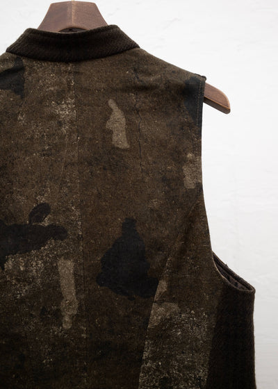 ZIGGY CHEN STAND COLLAR DOUBLE BREASTED PATCHWORKWAISTCOAT