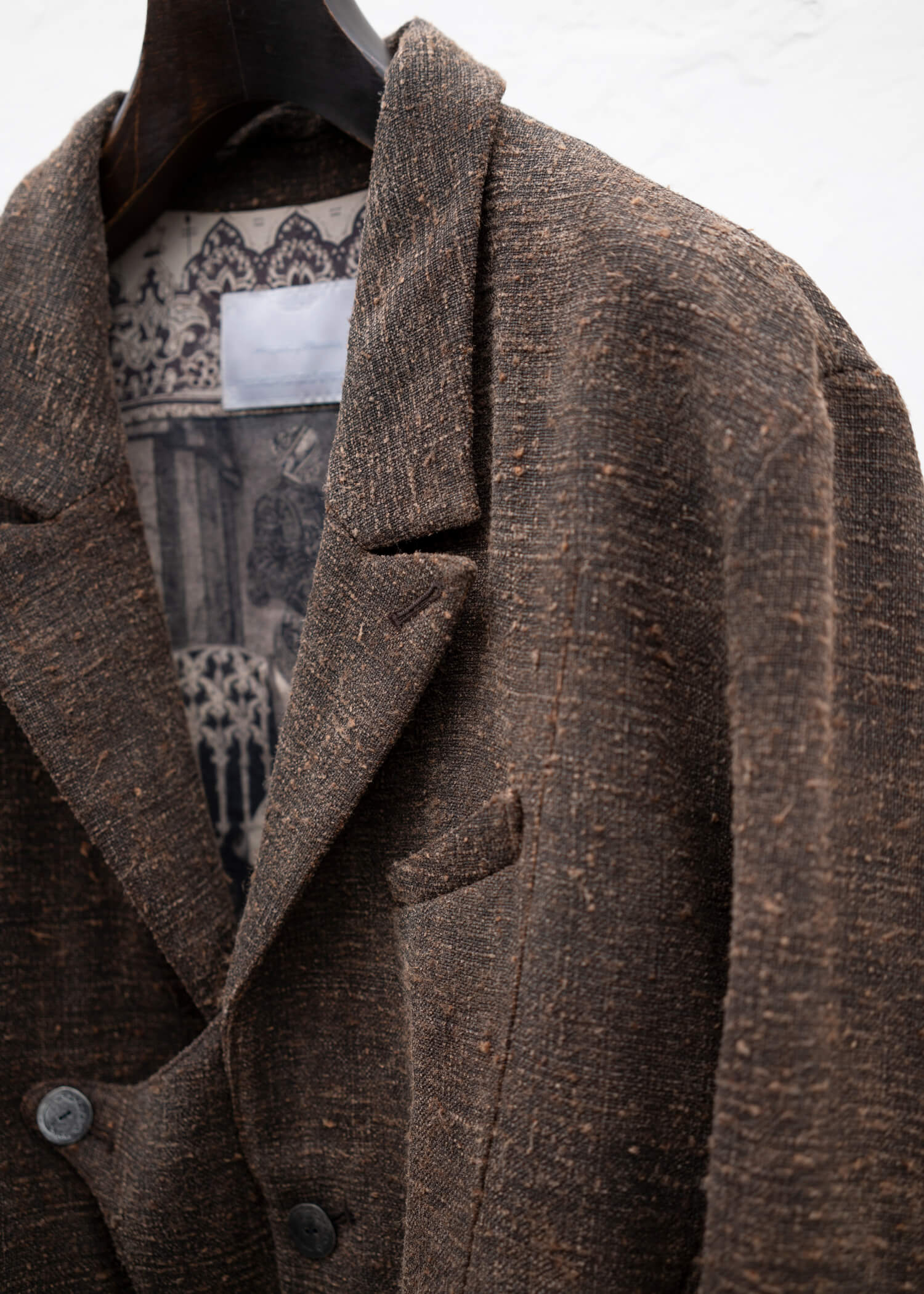 Professor.E Double Layer Blazer / Natural Dyed Brown