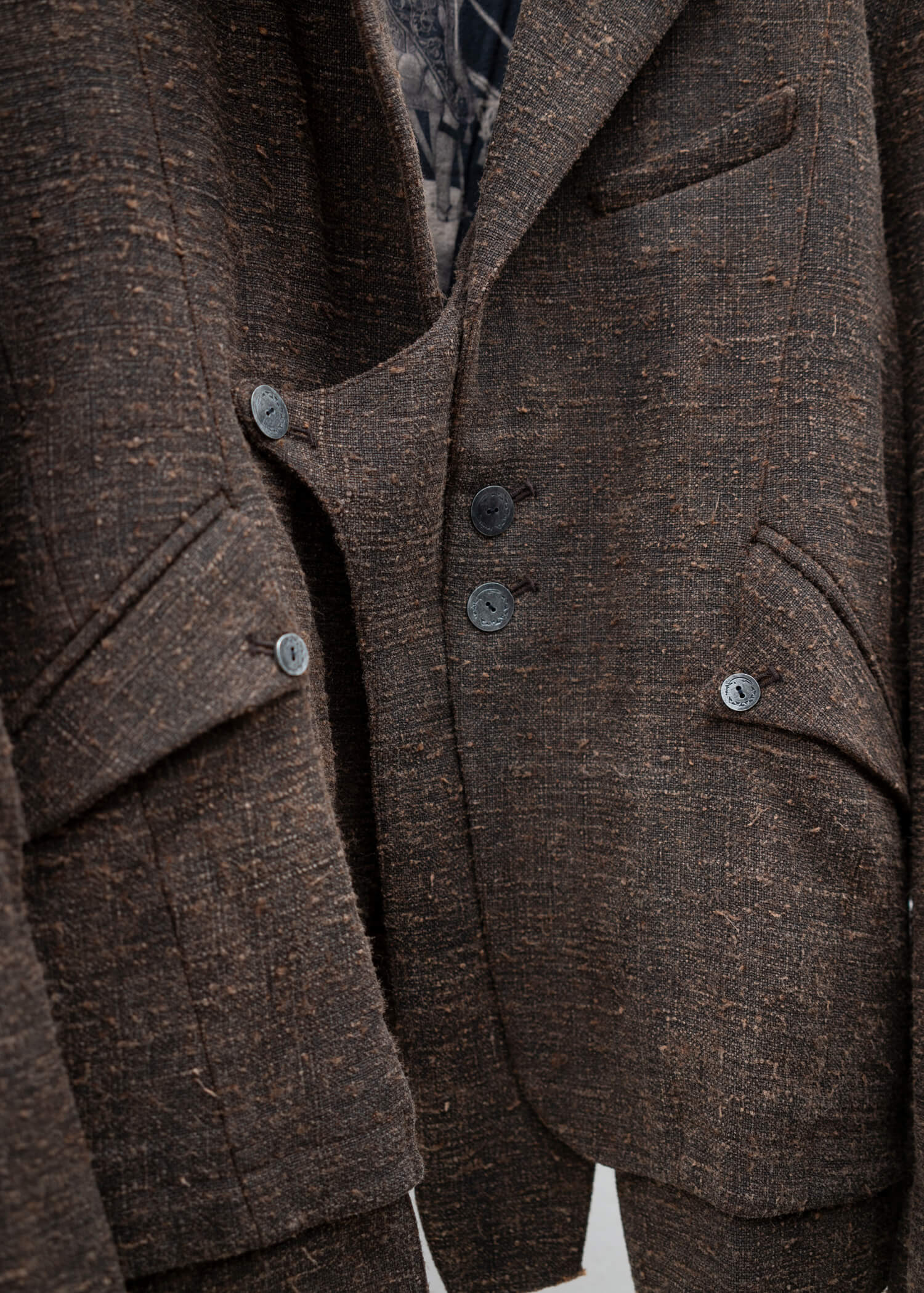 Professor.E Double Layer Blazer / Natural Dyed Brown – VISION OF 