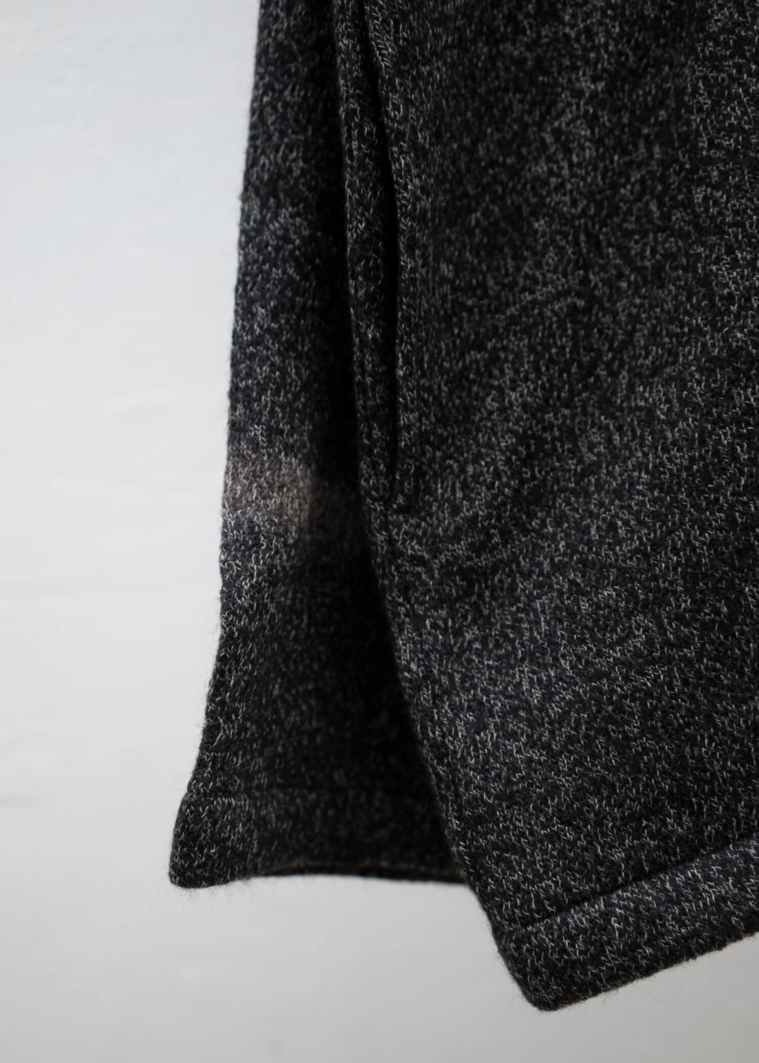 SUZUSAN Wool Cotton Jersey Front Button Cardigan Black - Muddy Brown