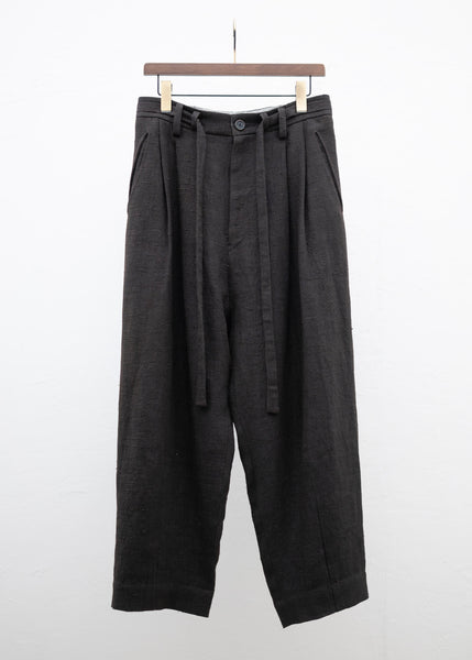 ZIGGY CHEN FRONT PLEATS TAPERED TROUSERS