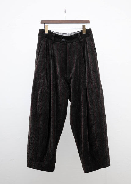 ZIGGY CHEN PLEATED DROP CROTCH TROUSERS