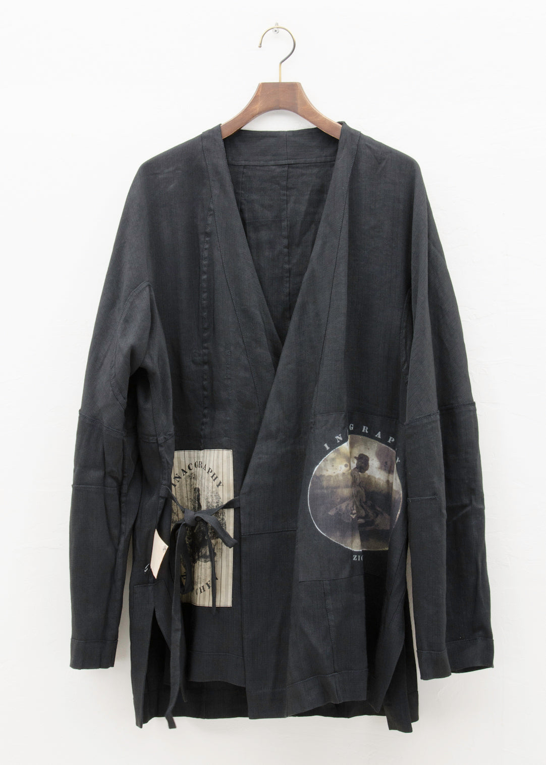 ZIGGY CHEN SHORT ROBE WITH PATCHWORKS
