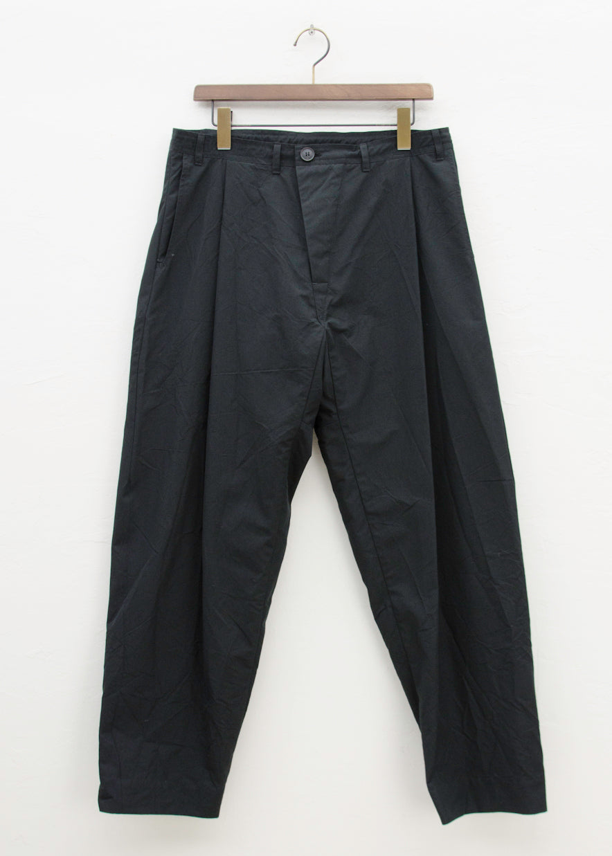 JAN-JAN VAN ESSCHE“裤子#68”黑色棉/真丝帆布
