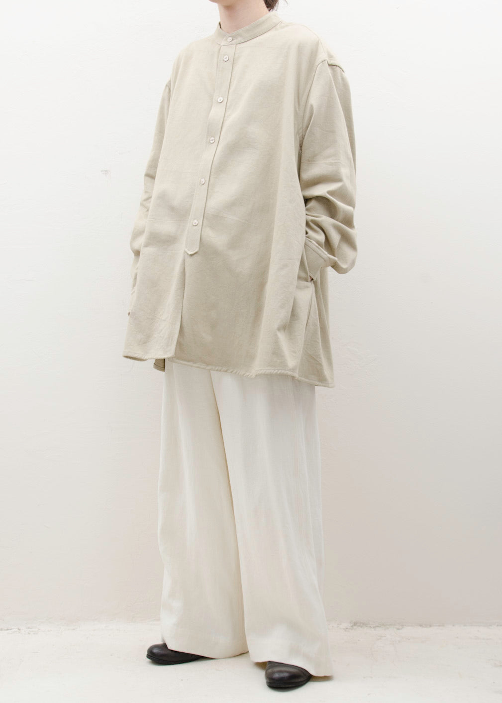 HED MAYNER ELONGATED TROUSERS / BLANC STONE