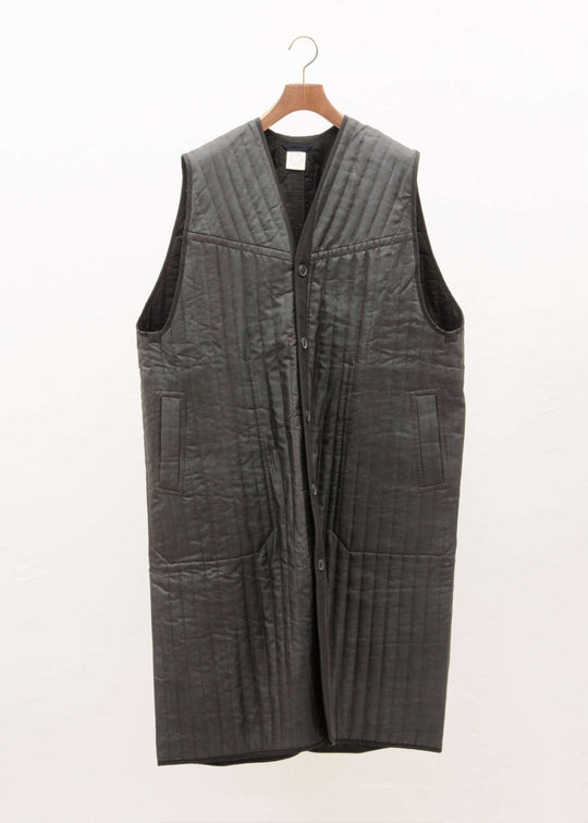 JAN-JAN VAN ESSCHE "SLEEVELESS COAT#2" PADDED MUD SILK