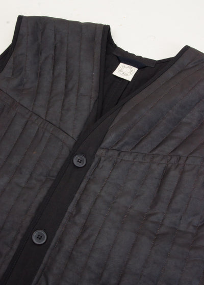 JAN-JAN VAN ESSCHE "SLEEVELESS COAT#2" PADDED MUD SILK