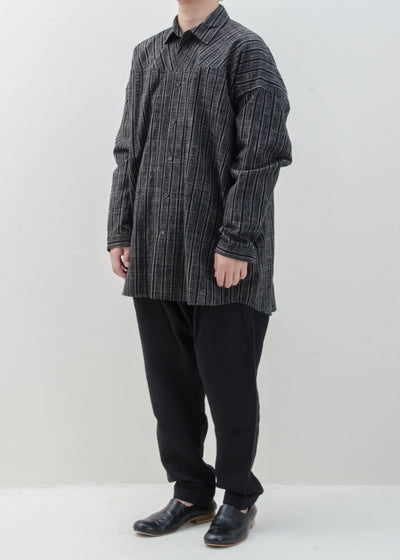 JAN-JAN VAN ESSCHE "SHIRT#85" STRIPED COTTON CLOTH