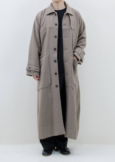 JAN-JAN VAN ESSCHE "COAT#26" NATURAL BROWN YAK WOOL