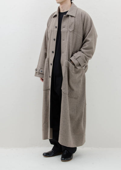 JAN-JAN VAN ESSCHE "COAT#26" NATURAL BROWN YAK WOOL