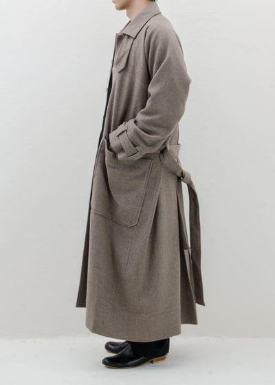 JAN-JAN VAN ESSCHE "COAT#26" NATURAL BROWN YAK WOOL