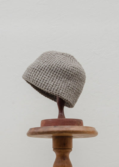 JAN-JAN VAN ESSCHE "BEANIE#7" NATURAL BROWN YAK WOOL