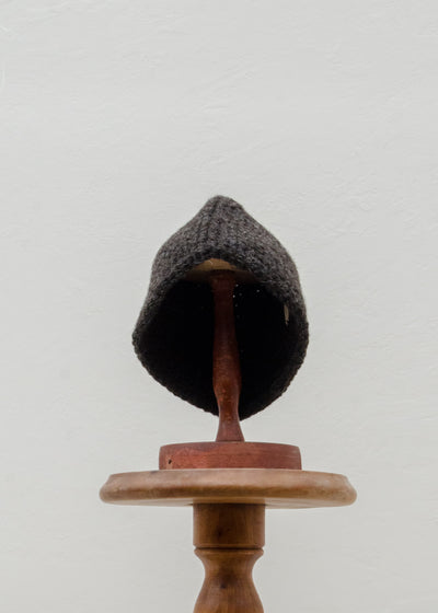 JAN-JAN VAN ESSCHE "BEANIE#7" DARK BROWN ICELANDIC WOOL
