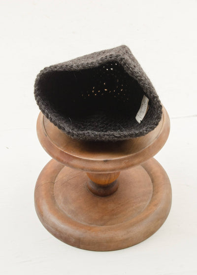 JAN-JAN VAN ESSCHE "BEANIE#7" DARK BROWN ICELANDIC WOOL