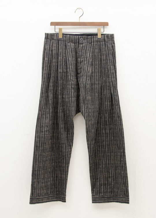 JAN-JAN VAN ESSCHE "TROUSERS#65" STRIPED COTTON CLOTH
