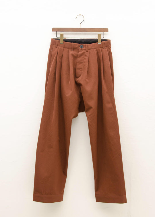 JAN-JAN VAN ESSCHE "TROUSERS#65" REDWOOD DRY WOOL TWILL