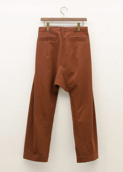 JAN-JAN VAN ESSCHE "TROUSERS#65" REDWOOD DRY WOOL TWILL