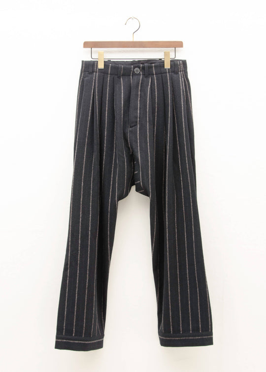 JAN-JAN VAN ESSCHE "TROUSERS#65" BLACK STRIPED VINTAGE WOOL