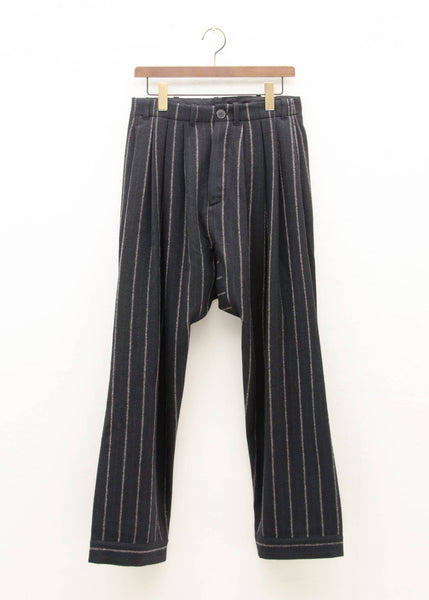 JAN-JAN VAN ESSCHE“裤子#65”黑色条纹复古羊毛