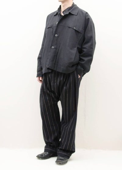 JAN-JAN VAN ESSCHE "TROUSERS#65" BLACK STRIPED VINTAGE WOOL