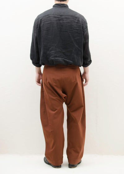 JAN-JAN VAN ESSCHE "TROUSERS#65" REDWOOD DRY WOOL TWILL