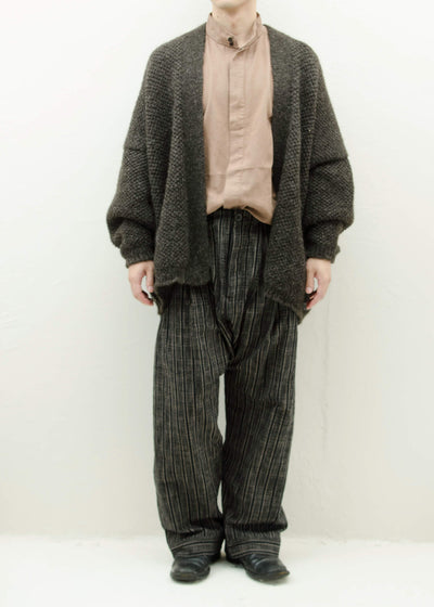 JAN-JAN VAN ESSCHE "TROUSERS#65" STRIPED COTTON CLOTH