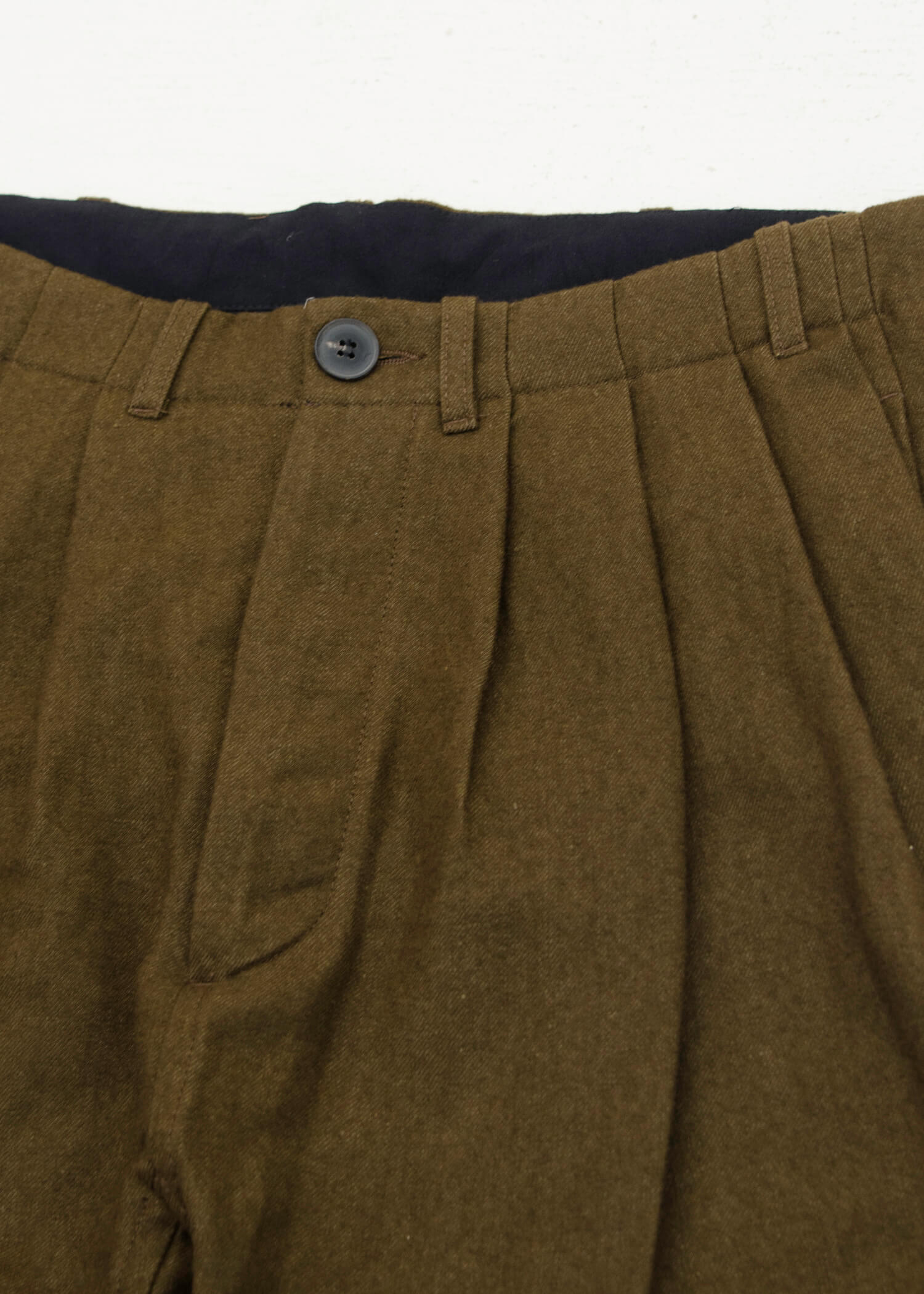 JAN-JAN VAN ESSCHE“裤子#65”橄榄色复古亚麻/羊毛