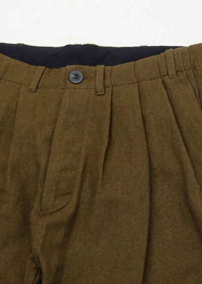 JAN-JAN VAN ESSCHE "TROUSERS#65" OLIVE VINTAGE LINEN/WOOL