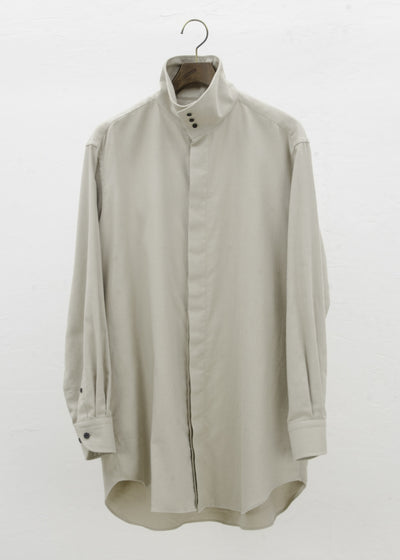 ZIIIN "OSCAR / 21AW" HIGH NECK COLLAR SHIRT / BEIGE