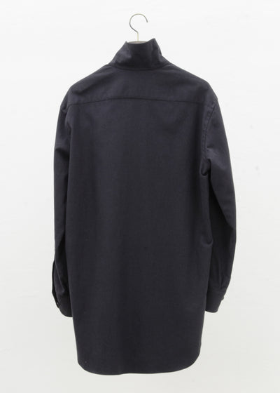 ZIIIN "OSCAR / 21AW" HIGH NECK COLLAR SHIRT / BLACK