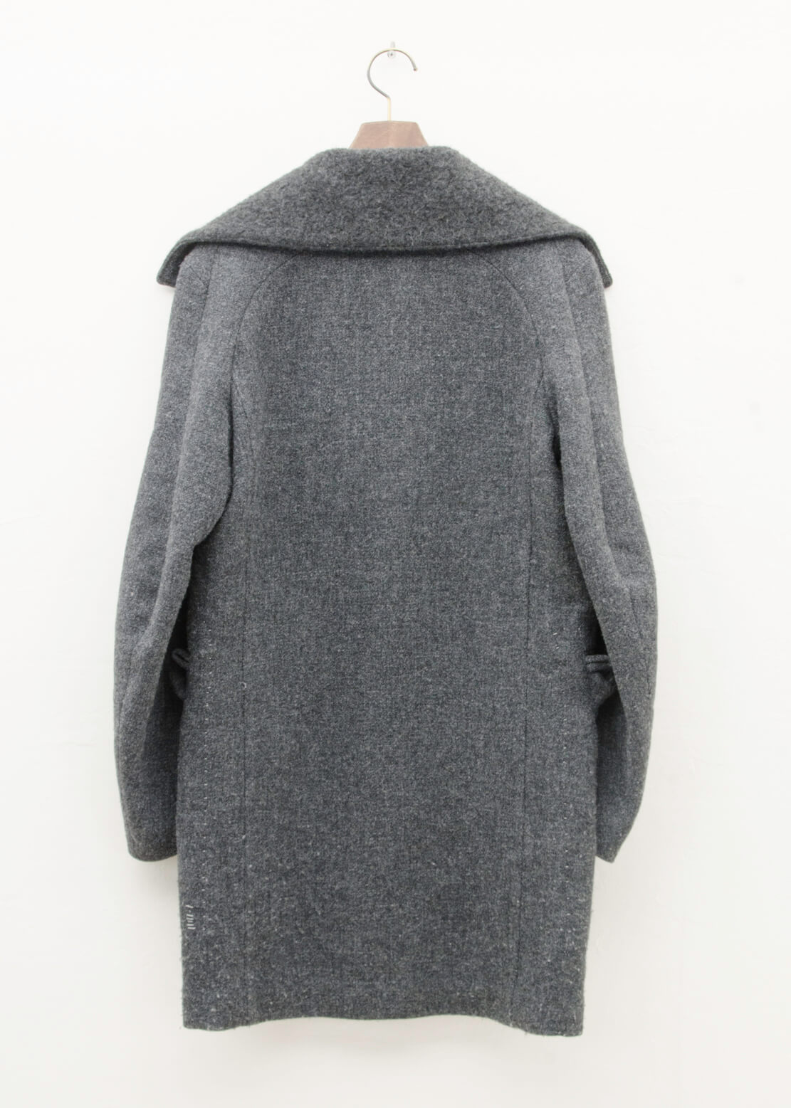 taichi murakami tape seam cashmere high neck wool coat