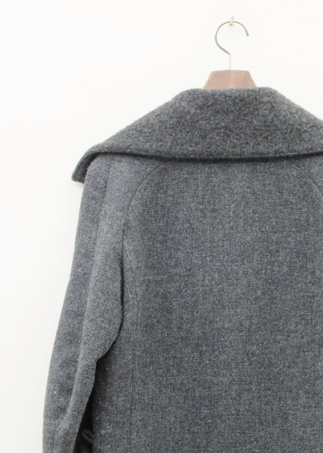 taichi murakami tape seam cashmere high neck wool coat
