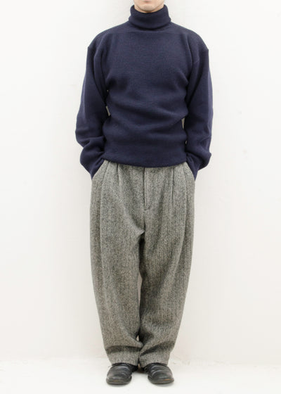 HED MAYNER 6 PLEAT PANT / GREY HERRINGBONE