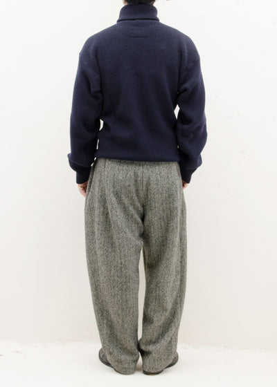 HED MAYNER 6 PLEAT PANT / GREY HERRINGBONE