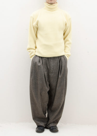 HED MAYNER 8 PLEAT PANT / GRAY HERRINGBONE