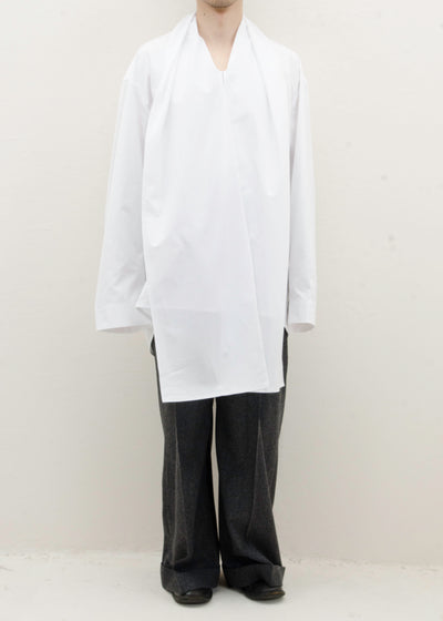 HED MAYNER SCARF COLLAR SHIRT / WHITE