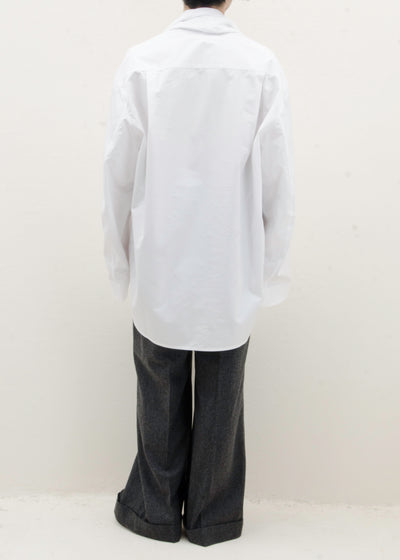 HED MAYNER SCARF COLLAR SHIRT / WHITE