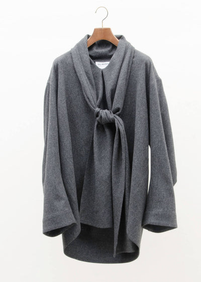 HED MAYNER SCARF COLLAR SHIRT / GRAY FLANNEL