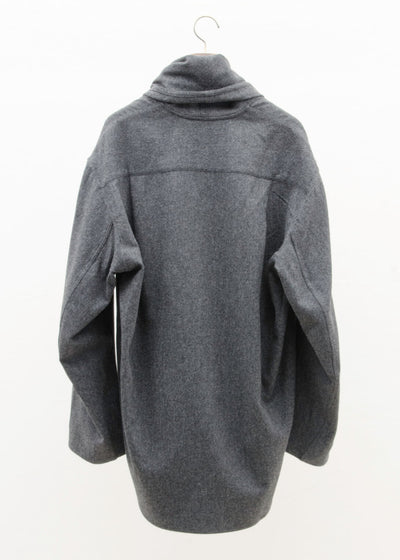 HED MAYNER SCARF COLLAR SHIRT / GRAY FLANNEL