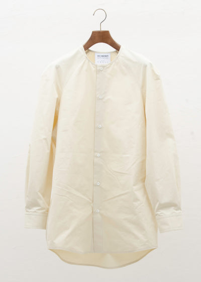 HED MAYNER COLLARLESS RAGLAN SHIRT / IVORY