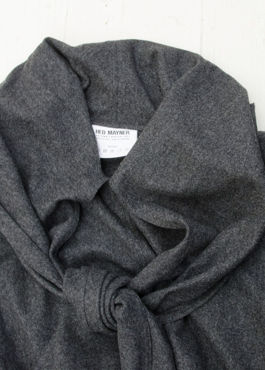 HED MAYNER SCARF COLLAR SHIRT / GRAY FLANNEL