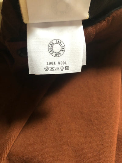JAN-JAN VAN ESSCHE "TROUSERS#65" REDWOOD DRY WOOL TWILL