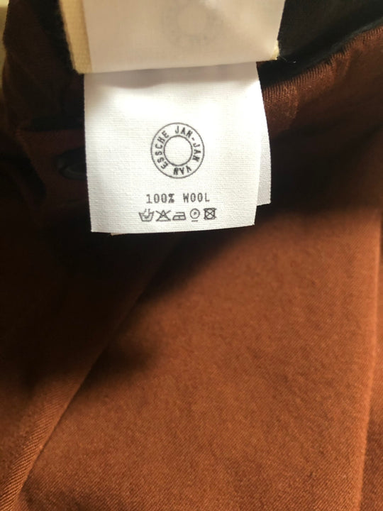 JAN-JAN VAN ESSCHE "TROUSERS#65" REDWOOD DRY WOOL TWILL