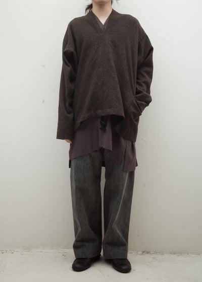 JAN-JAN VAN ESSCHE "SWEAT#56" NATURAL BROWN VINTAGE WOOL